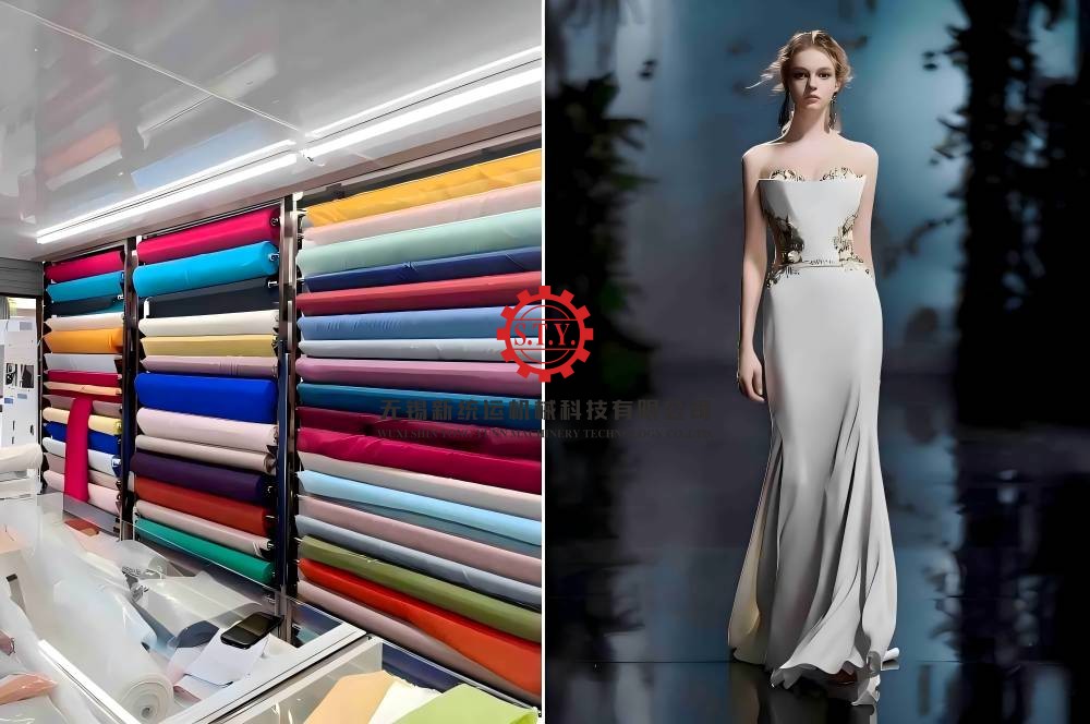 silk fabric and silk dress