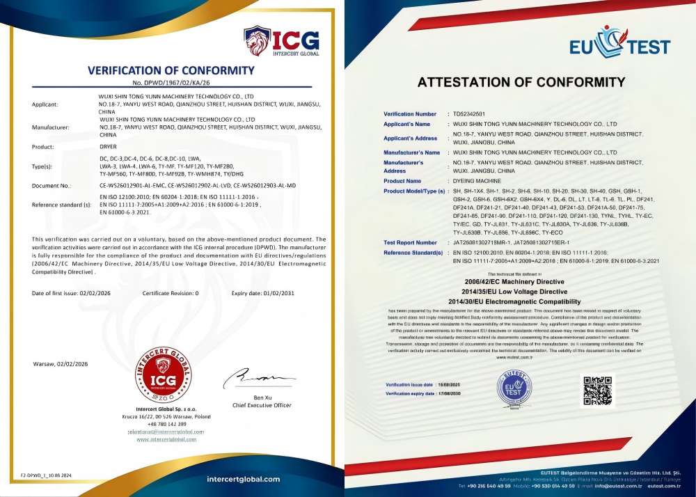 CE certification of Shin Tong Yunn