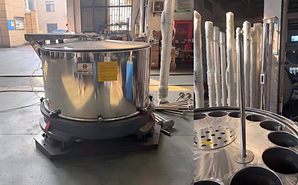 hydro extractor for cone yarn dewatering before drying process