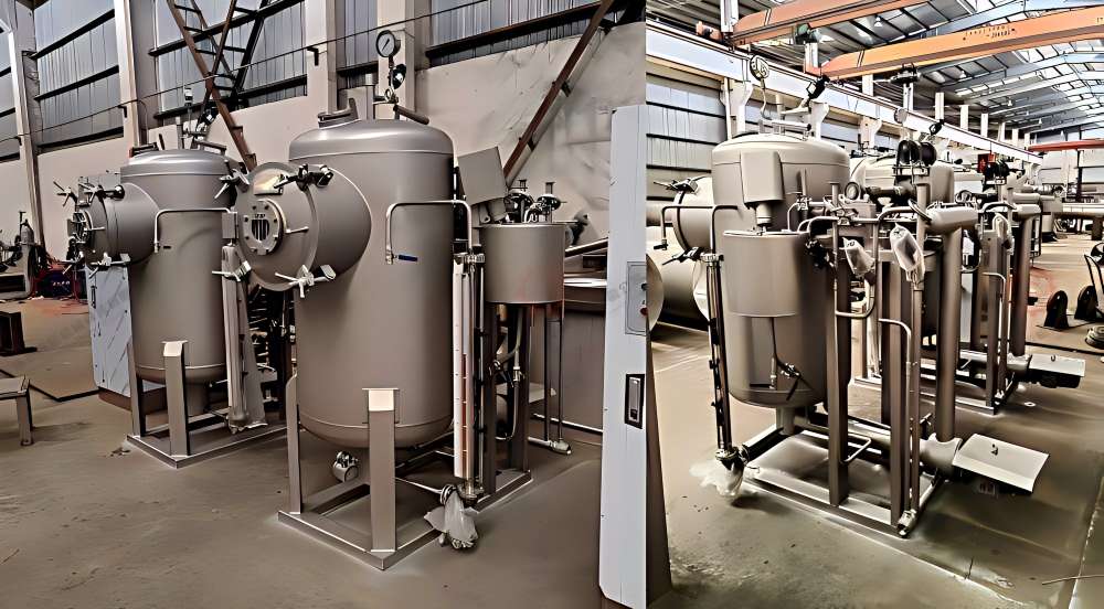 Two GSH-2-35 high temperature hank dyeing machines ready for export delivery