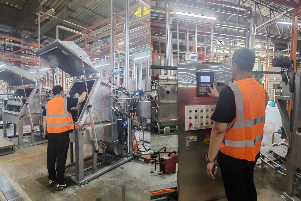 Factory testing and operation of SH-2-65 hank dyeing machine