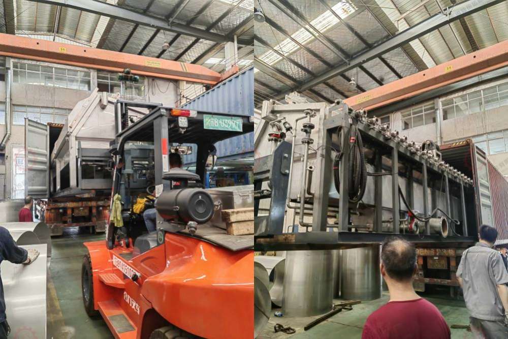 Hank Dyeing Machine Shipment Loading Container loading and shipment of hank dyeing equipment for export delivery