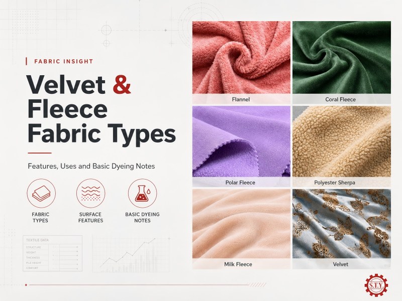 Velvet and Fleece Fabric Types: Features, Uses and Basic Dyeing Notes