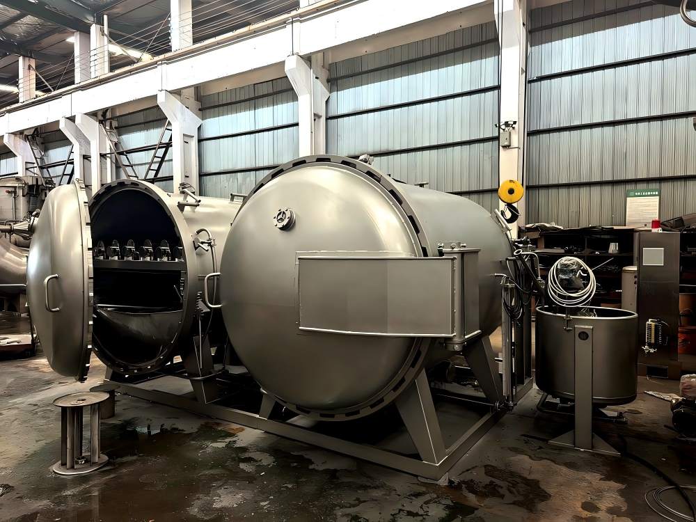 GSH-6X2-200 high temperature hank yarn dyeing machine prepared for shipment to India