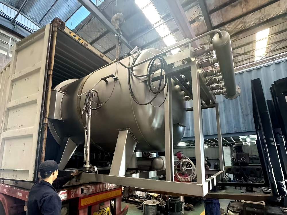 GSH-6X2-200 hank yarn dyeing machine loaded for export shipment to India