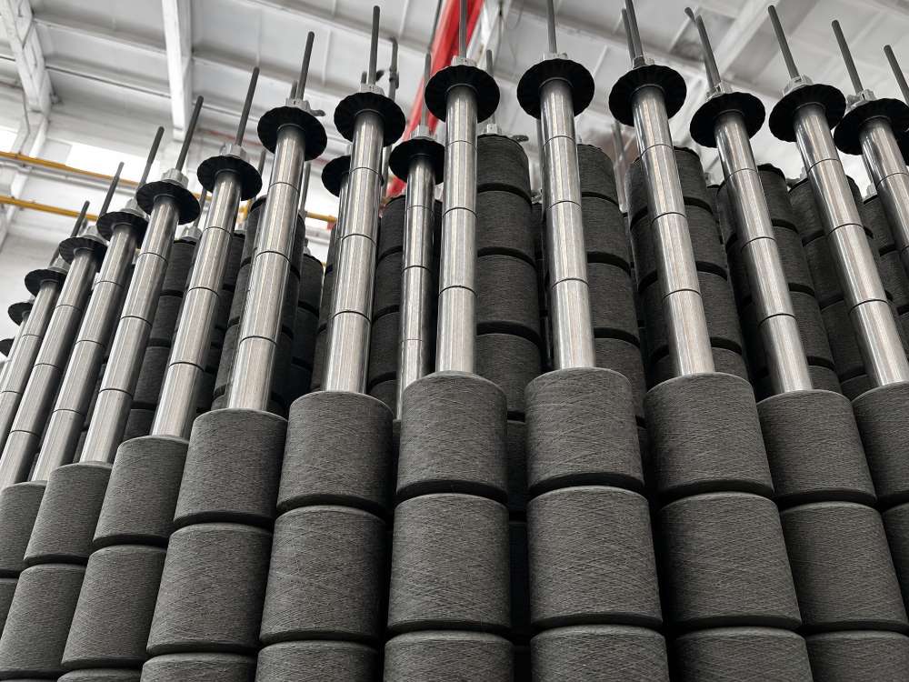 package yarn loaded on dyeing carrier for package yarn dyeing