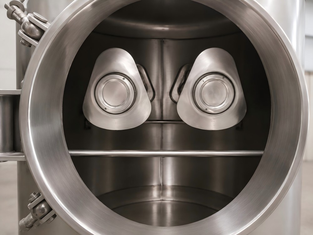 Inside chamber with two spray pipes of GSH-2-60 hank dyeing machine